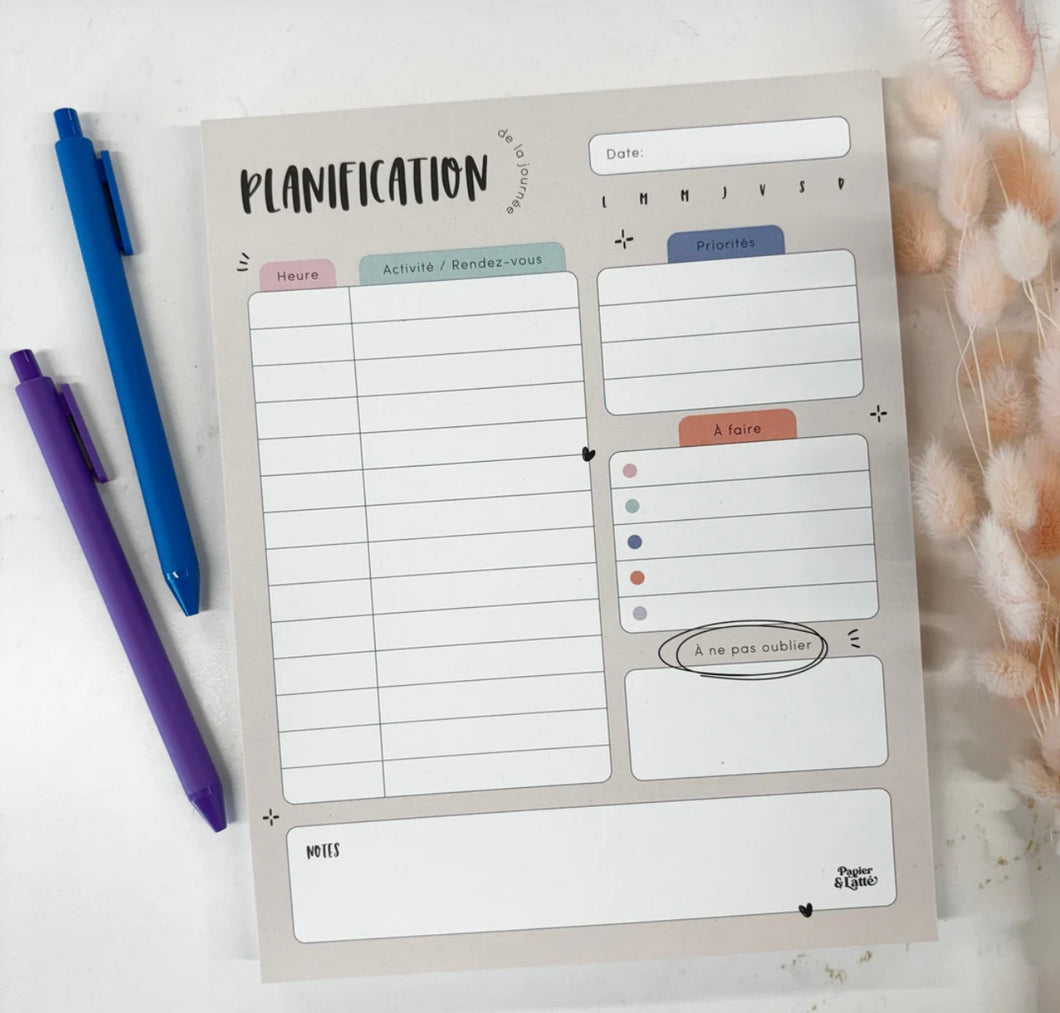 Style planif prof- GRAND Bloc-notes